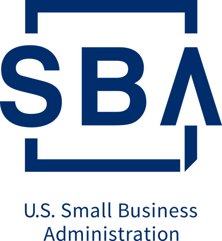 The letters SBA between a down-facing bracket and an up-facing bracket that makes the A look like an arrow pointing upward.